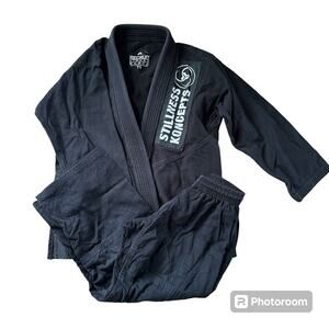 Recruit Kimono Gi Jiu Jitsu MMA BJJ Black‎ Top Bottom Size Y1 Martial Arts